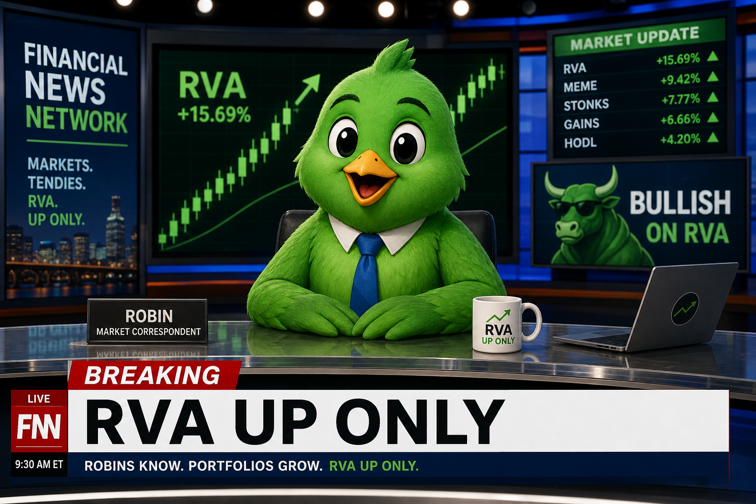 Robin news anchor reporting RVA UP ONLY