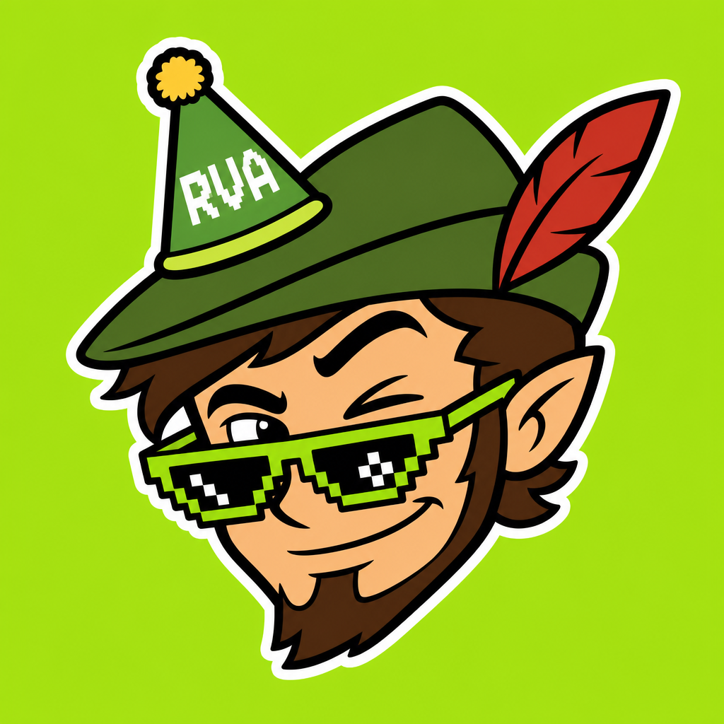 RVA robin hood sticker mascot